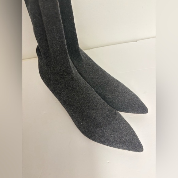 Zara Charcoal Heeled Boots - Picture 7 of 7